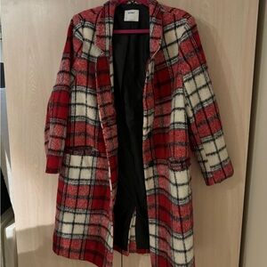 Oversized Soft-Brushed Plaid Overcoat for Women - Brand New
